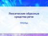 Лексические образные средства речи. Тропы