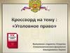 Кроссворд на тему: "Уголовное право"
