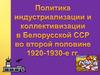 Политика индустриализации и коллективизации в Белорусской ССР во второй половине 1920-х - 1930-е годы