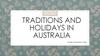 traditions and holidays in Australia