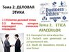 Понятие деловой этики. Факторы, которые порождает этическое поведение