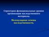 Структурно-функциональные уровни организации наследственного материала. Молекулярные основы наследственности