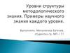 Уровни структуры методологического знания. Примеры научного знания каждого уровня