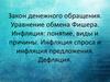 Закон денежного обращения. Уравнение обмена Фишера. Инфляция: понятие, виды и причины. Инфляция спроса и инфляция предложения
