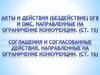 Акты действия (бездействия) ОГВ и ОМС, направленные на ограничение конкуренции