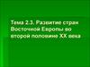 Развитие стран Восточной Европы во второй половине XX века