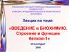 Введение в биохимию. Строение и функции белков