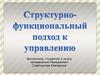 Структурно-функциональный подход к управлению