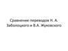 Сравнение переводов Н. А. Заболоцкого и В.А. Жуковского. Поэма «Слово о полку Игореве»