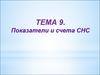 Показатели и счета СНС