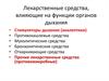 Лекарственные средства, влияющие на функции органов дыхания