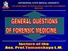 Forensic or legal medicine