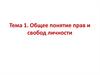 Общее понятие прав и свобод личности