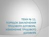 Порядок заключения трудового договора.  Изменение трудового договора