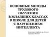Основные методы трудового обучения в младших классах в школе для детей с нарушением интеллекта