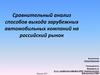 Сравнительный анализ способов выхода зарубежных автомобильных компаний на российский рынок