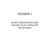 Макроэкономические процессы в открытой экономике. (Лекция 4)