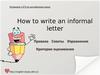 How to write an informal letter