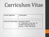 Curriculum vitae. Savenkov Maxim