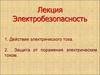 Действие электрического тока. Защита от поражения электрическим током