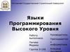 Языки программирования высокого уровня