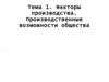 Факторы производства. (Тема 1)