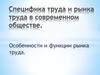 Специфика труда и рынка труда в современном обществе