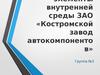 Наиболее значимые элементы внутренней среды ЗАО «Костромской завод автокомпонентов»