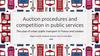 Auction procedures and competition in public services Amaral, 2008
