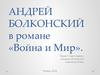 Андрей Болконский в романе «Война и Мир» Л.Н. Толстого