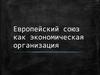 Европейский союз как экономическая организация