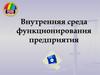 Внутренняя среда функционирования предприятия