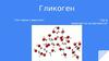 Гликоген(C6H10O5)n, полисахарид, образованный остатками глюкозы