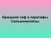 Брюшной тиф и паратифы. Сальмонеллёзы