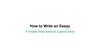 How to write an essay