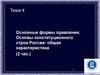 Формы правления и основы конституционного строя России. (Тема 4)