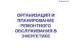 Организация и планирование ремонтного обслуживания в энергетике