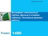 Интерфейс электронных таблиц. Данные в ячейках таблицы. Основные режимы работы