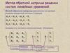 Метод обратной матрицы решения систем линейных уравнений
