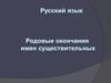 Родовые окончания имён существительных