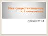 Имя существительное. 4,5 склонение