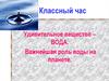 Удивительное вещество – вода. Важнейшая роль воды на планете