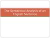 The syntactical analysis of an english sentence