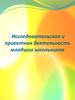 Исследовательская и проектная деятельность младших школьников