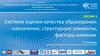 Система оценки качества образования. Назначение, структурные элементы, факторы влияния