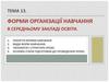 Форми організації навчання в середньому закладі освіти