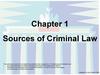 Sources of Criminal Law