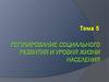 Регулирование социального развития и уровня жизни населения