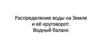 Распределение воды на Земле и её круговорот. Водный баланс