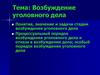 Возбуждение уголовного дела
